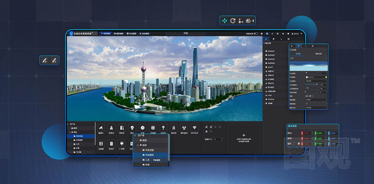 Graphical scene editor