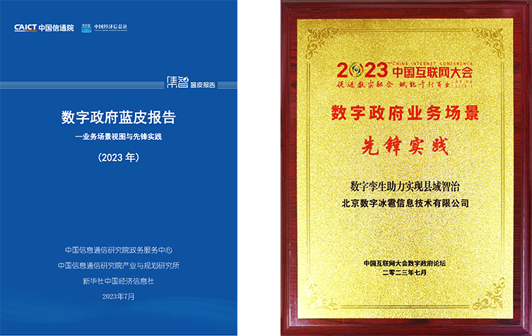 数字冰雹 基层智治大脑-衢州常山 荣获 数字政府业务场景先锋实践